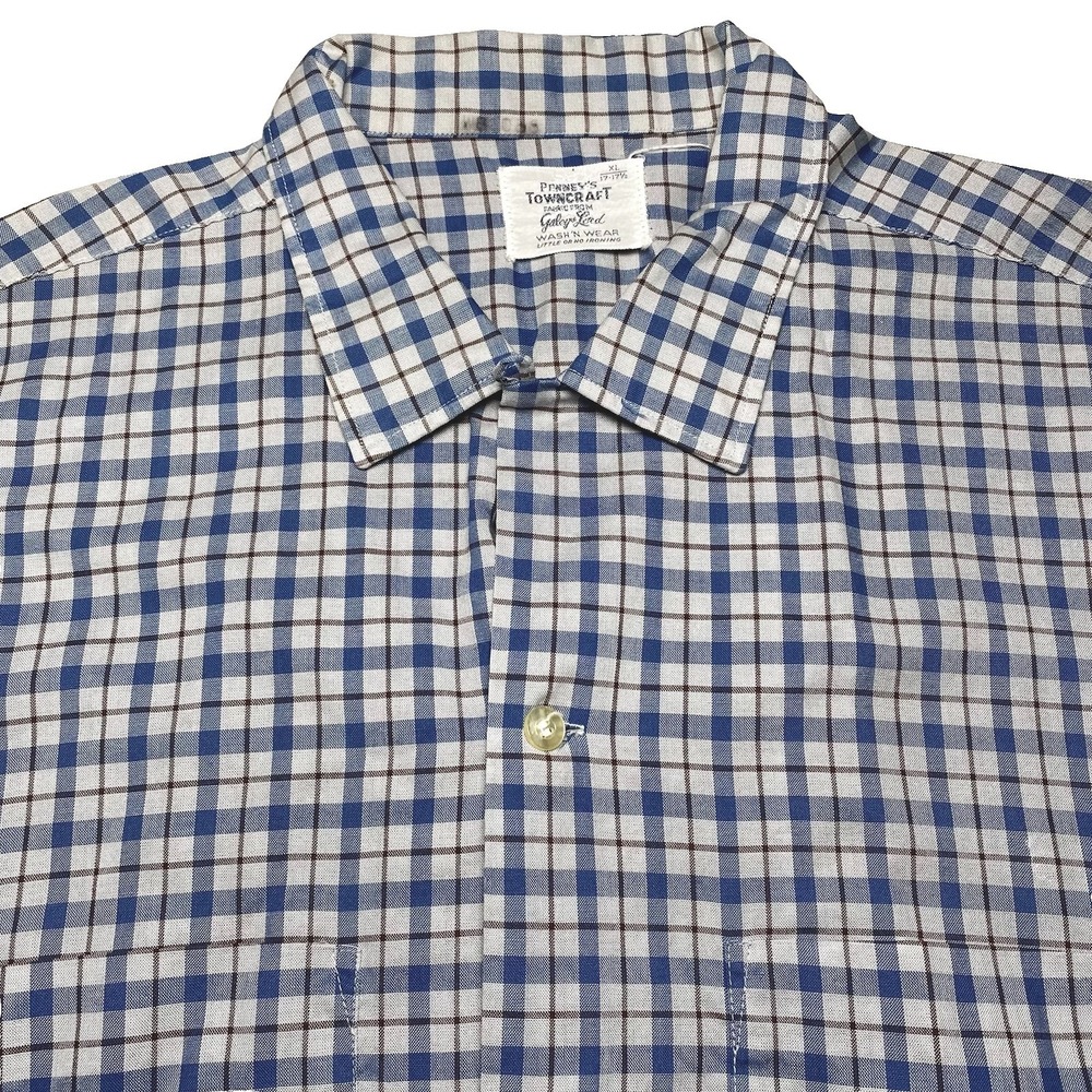50s 60s Pennys Towncraft Camp Shirt XL L/S Galey Lord Mid Century Rockabilly